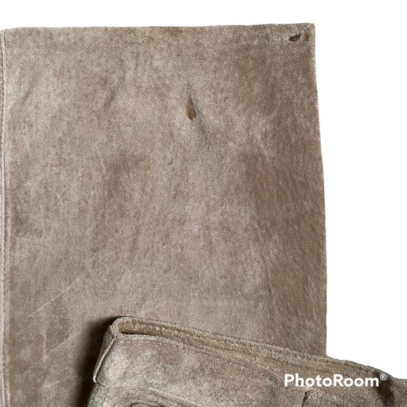 Vintage Tattersale Tan Suede High Waisted Straight Leg Pants Women’s Size 12 - Picture 9 of 11